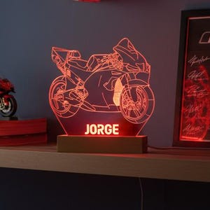 MOTOGP Ducati LED Lamp | Custom Ducati Motorcycle Lamp | Ducati Gift Idea | Ducati Fan Gift | Custom Motorcycle Night Light |