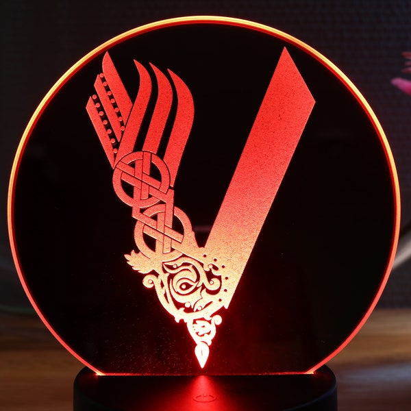 Lampe LED Miroir "Vikings" 16 couleurs avec télécommande - lampe led illusion 3d - lampe bureau - lampe d'ambiance