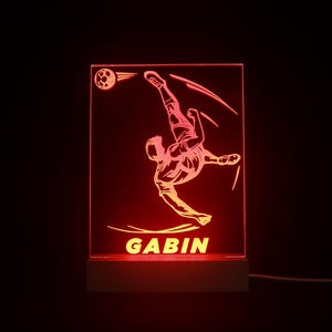Personalized Football Player Lamp | Football Player Gift | Unique Gift with First Name | Plexiglas Night Light & Solid Wood Base
