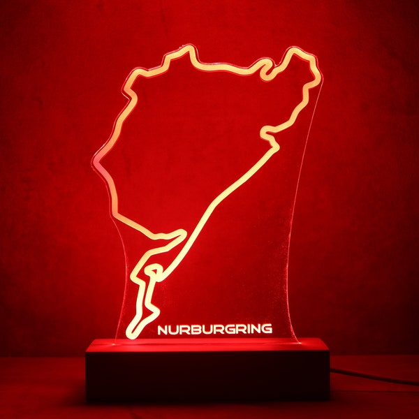 Circuit du NURBURGRING - lampe led RGB 7 couleurs - Nordschleife - Nordschleife circuit - Nuerburgring race track - Lampe led F1 - lampe 3D