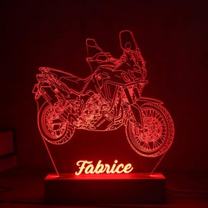 Luminária personalizada para Honda Africa Twin CRF 1000 | Luz noturna para motocicleta | Ideia de presente Honda | Presente personalizado Honda | Luminária personalizada para motocicleta