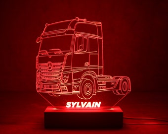 MERCEDES ACTROS Truck Lamp - RGB 7 colors - personalized truck lamp - personalized truck night light - personalized name lamp
