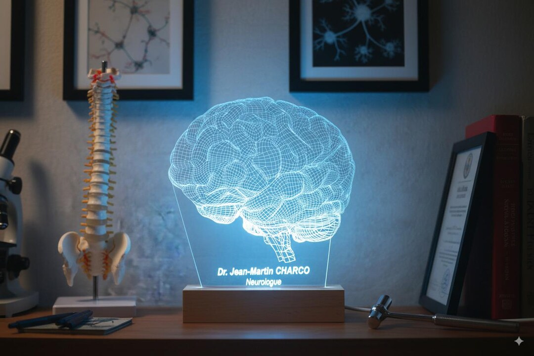Personalized Brain LED Lamp | Doctor Gift | Laser Engraved Plexiglas ...