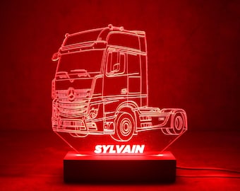 Lampe Camion MERCEDES ACTROS - RGB 7 couleurs - lampe camion personnalisée- veilleuse camion personnalisée - lampe prénom personnalisée