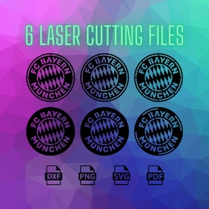 Fichier DXF logo - Bayern Munich - Dxf/Png/Pdf/Svg pour découpe Laser - Cnc - Plasma - Jet d'eau - Enseigne lumineuse - laser cut