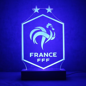 French football team LED lamp - RGB 7 colors - EDF lamp - French football jersey - FFF decoration - French supporter gift