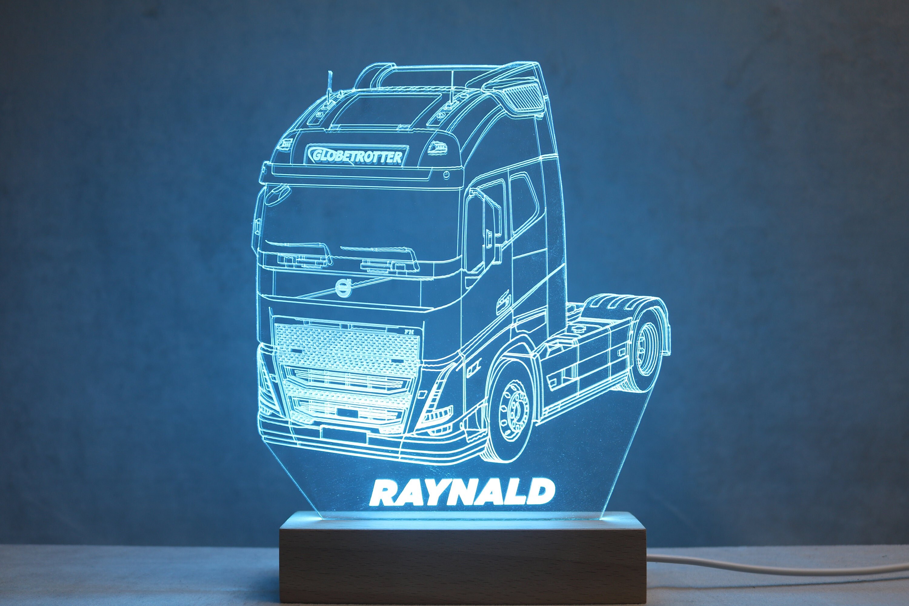 Lampe Veilleuse 3D Camion Renault Magnum Avec Télécommande - Multicolore, Fabrication Française, Neuf