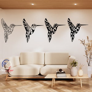 Fichier DXF Colibri géométrique Png Ai Svg Pdf Jpeg Psd pour découpe Laser - Cnc - Plasma - Jet d'eau - laser cut hummingbird wall art decor