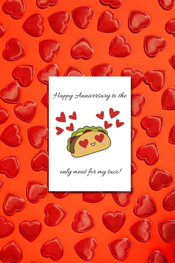 Funny Printable Taco Anniversary Card Anniversary Card - Etsy