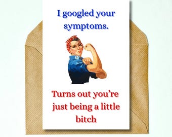 Funny Get Well Card Printable | Sarcastic Rude Humor (Digital Download)