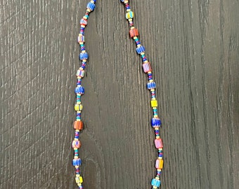 multicolor glass beads necklace