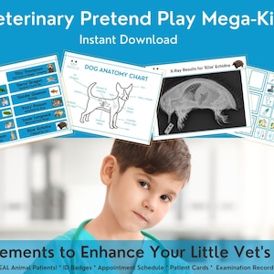 Veterinary Pretend Play Mega-Kit with 30+ Instant-Download Printable Elements for HOURS of Fun!