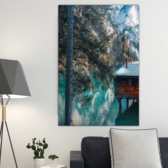 Nature Mountain Forest Canvas Wall Art Metal Wall Art Foggy Etsy