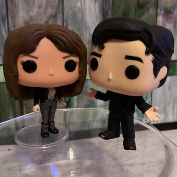 PREORDER Damon Salvatore and Elena Gilbert OOAK POP Vinyls