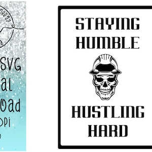 ferronnier, Travailler dur, Rester humble, Hustling Hard Skull Bundle, SVG & PNG, Ironworker svg et png, Ironworkers svg et png