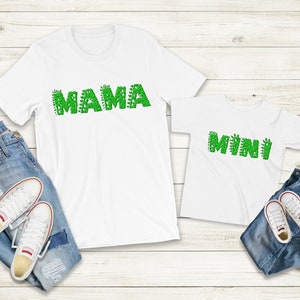 Mommy and Me Dinosaurier Druck Grün Png Sublimation 300 DPI kommerzielle Nutzung