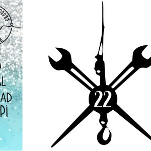 PERSONALIZADO - con sus propios números - Número de sindicato local Spud Wrench & Crane Ball , Ironworker svg y png, Ironworkers svg y , trabajador del acero