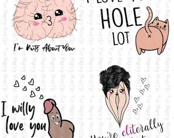 Grappige volwassen kerst PNG ondeugende stellen bundel sublimatie Nuts About You Love You a Hole Lot I Willy Love You Cliterally Love You Jubileum DIY
