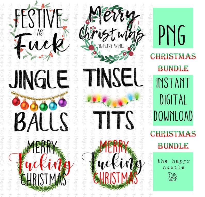 Grappige kerst PNG-bestanden voor sublimatie afdrukbare mok bundel sarcastische citaten digitale download humor cadeau voor haar cadeau voor hem DIY grappig afbeelding 1