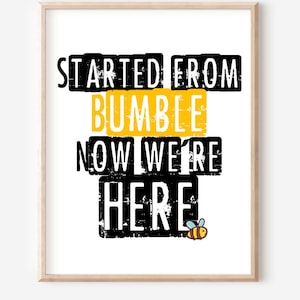 Tarjeta de aniversario de San Valentín para citas en línea Divertida iniciada en Bumble Ahora estamos aquí Regalo para él Para ella Aplicación de citas Humor Impresión Sublimación