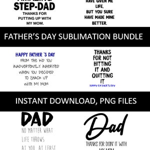Father’s Day Bundle Sublimation Dad PNG Files Gift for Dad Stepdad Bonus Dad Father’s Day Mug Digital Download Funny Dad Quotes