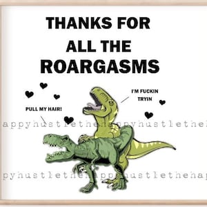 Lustige Paare PNG DIY druckbares Geschenk für Mann oder Frau Danke für all die Roargasms Lustige Sublimation Dinosaurier Becher Design Valentinstag