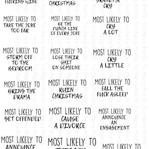 Funny Christma Party Most Likely To PNG Bundle Inappropriate Adult Humor Digital Download Ornaments Mugs Shirts Staff Party Printable office