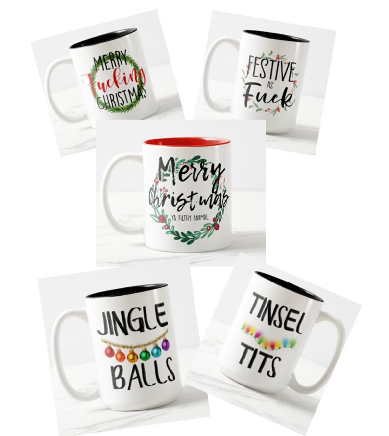 Grappige kerst PNG-bestanden voor sublimatie afdrukbare mok bundel sarcastische citaten digitale download humor cadeau voor haar cadeau voor hem DIY grappig afbeelding 2