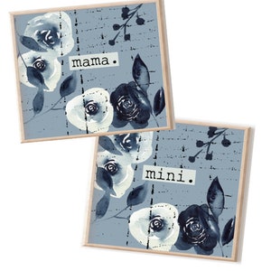Mama and Mini Printable Set Sublimation Bundle for Mugs Floral PNG Designs Matching Mom and Daughter Mug Wrap Instant Download Gift for Her