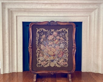 Edwardian Walnut Fireplace Screen by Lionel Rawlinson Ltd