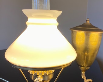 Vintage Double Arm Lamp With Milk Glass Lamp Shade - Etsy