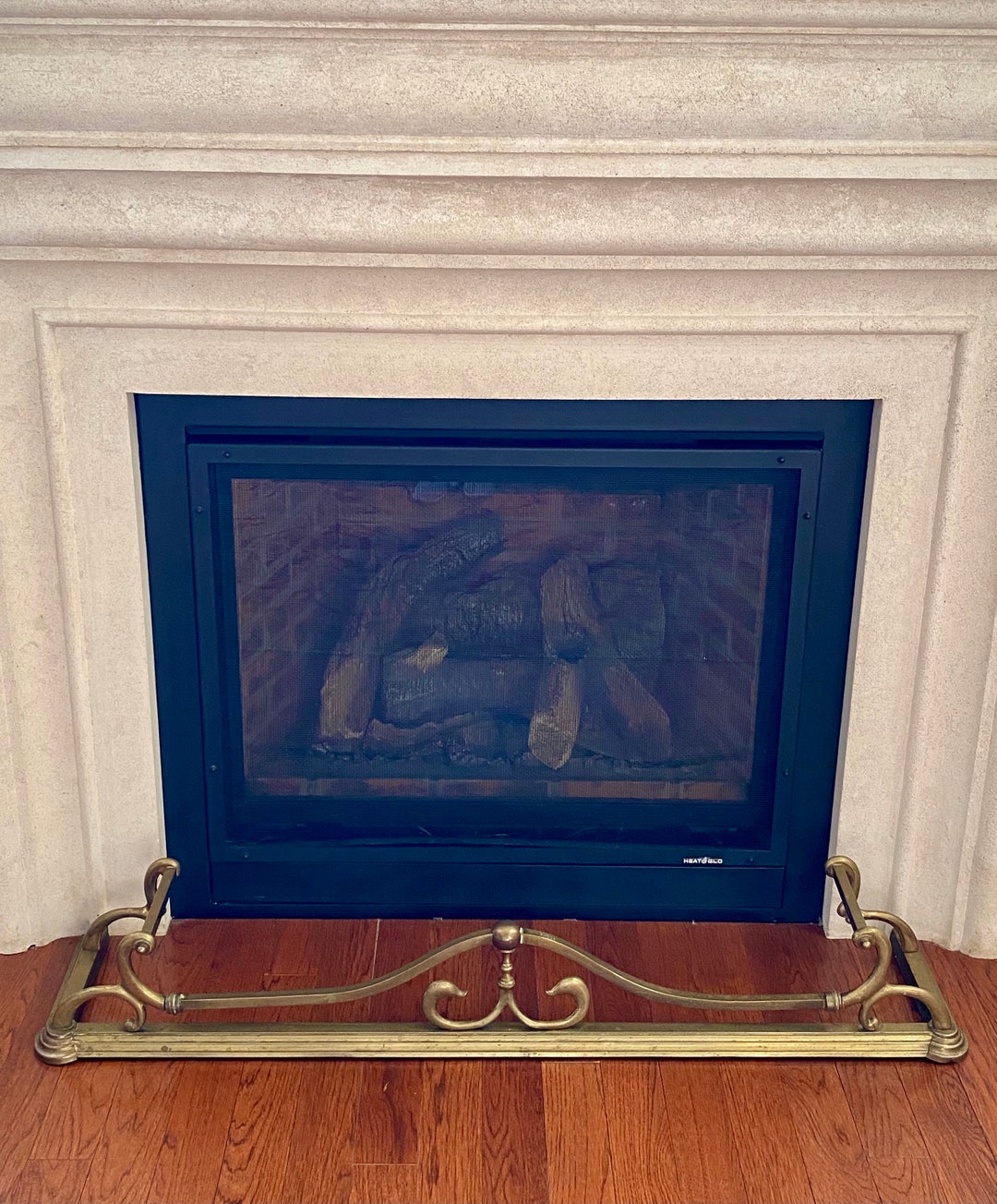 Vintage Brass Fireplace Fender Etsy