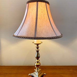 Vintage Solid Brass Table Lamp with Paw Like Edges