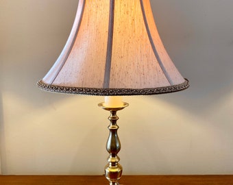 Vintage Solid Brass Table Lamp with Paw Like Edges