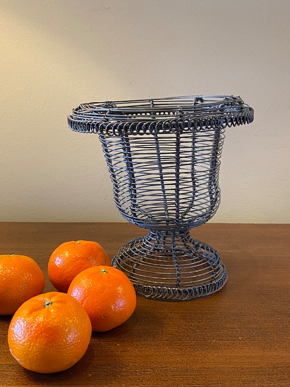 Late 19th / Early 20th Century French Hand Made Twisted Metal Wire Basket