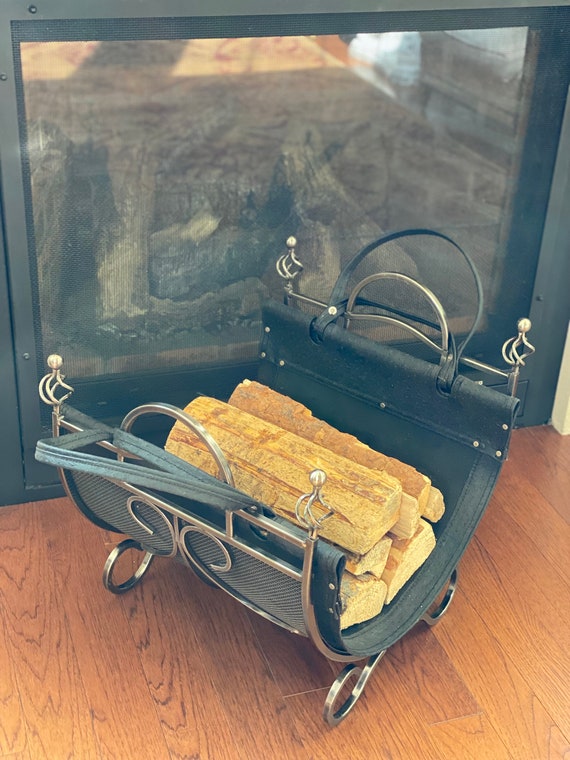 Vintage Iron Log Holder Etsy