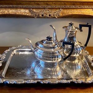 Vintage Sheffield Reproduction Silver Plated Tray / Made in England