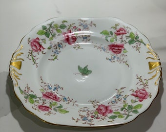 Royal Chelsea Rose Cake Plate/ Vintage Made in England Plate/