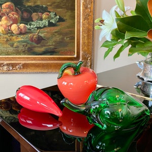 Légumes en verre soufflé, fruits et légumes en verre de style Murano