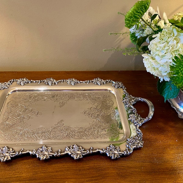 Vintage Silver Tray - Etsy