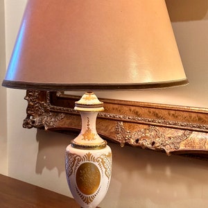 Vintage French Gold and Creme Lamp Base / French Table Lamp