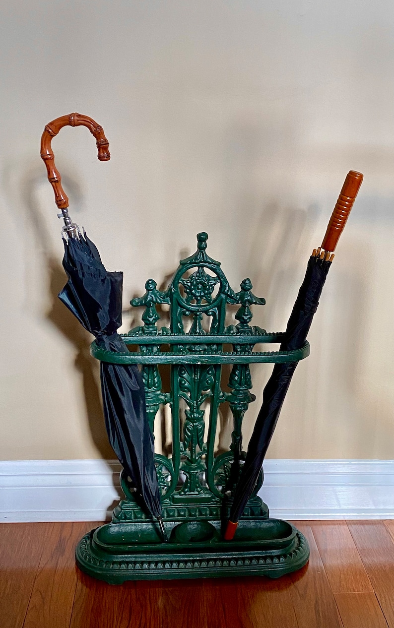 Vintage Heavy Cast Iron Umbrella Stand Etsy