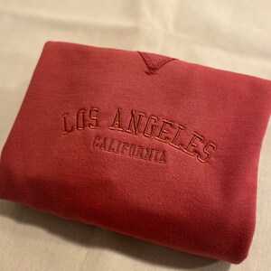Custom Los Angeles crewneck/ sweater raspberry wine/ size M/ L/ XL