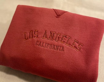 Custom Los Angeles crewneck/ sweater raspberry wine/ size M/ L/ XL