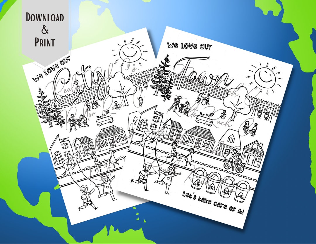 Printable Earth Day Coloring Pages - Etsy