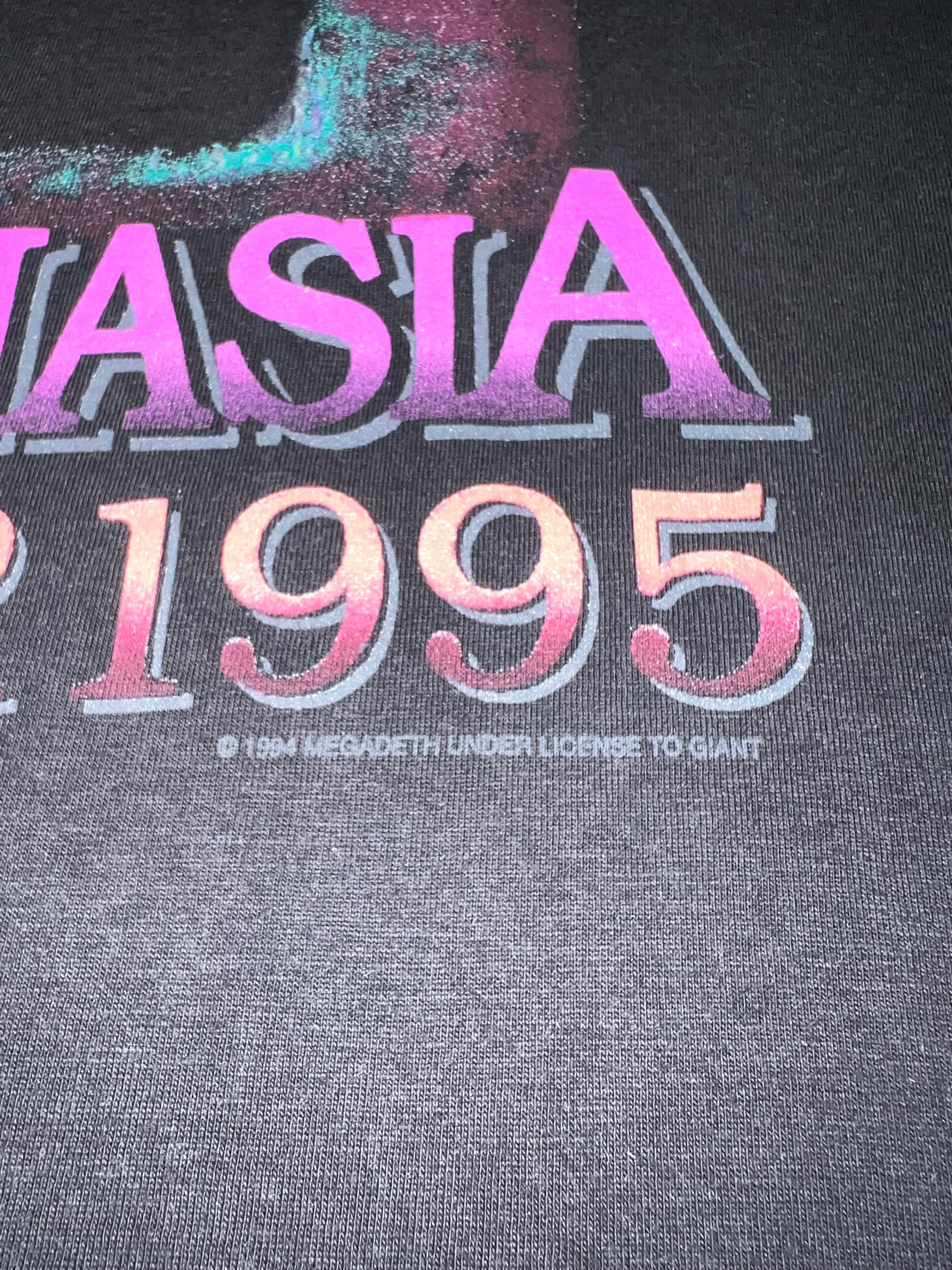 ヴィンテージ メガデス バンド T シャツ - 1995 ユースナシア ワールド 