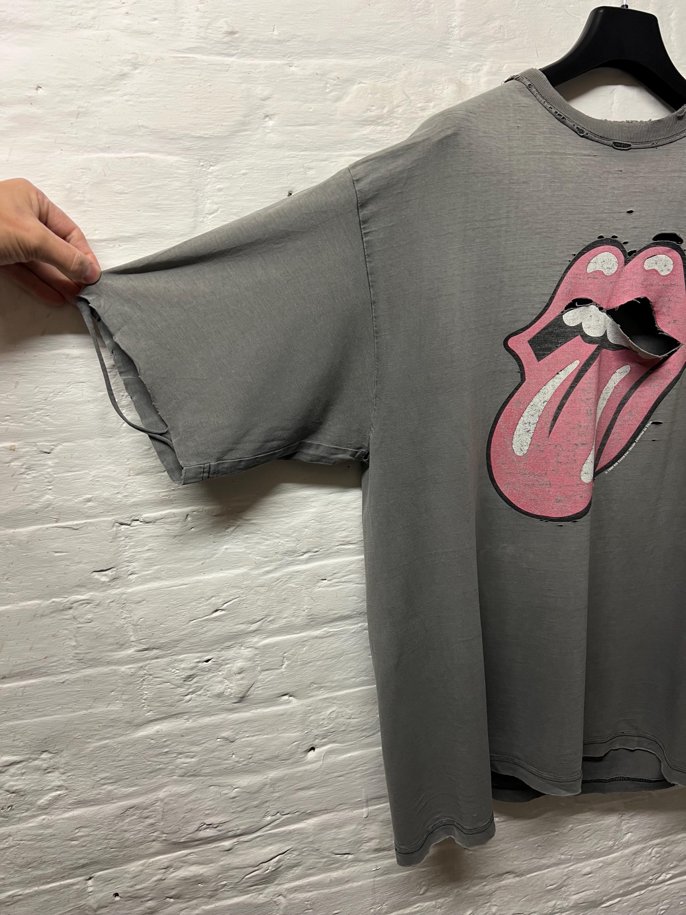 THE ROLLING STONES Band T-Shirt, Made in USA, Men's Size M cotton black type Vintage Second Hand