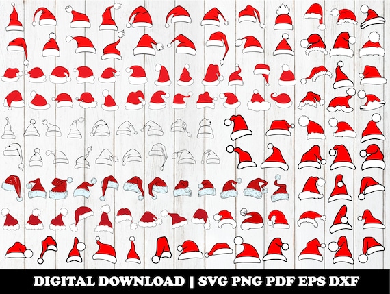 Santa Hat Svg, Png, Dxf, Eps, Instant Digital Download, Christmas, Santa Clause