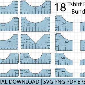Régua de camiseta Pacote svg grande, ferramenta de alinhamento de camiseta svg, régua de alinhamento de camiseta, régua de guia de posicionamento, guia de posicionamento de vinil, régua de camiseta