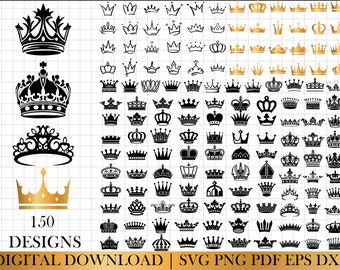 Koninklijke kroon SVG-bestand, koning kroon SVG, koningin kroon SVG, prinses tiara SVG, bestand voor Cricut, voor silhouet, cut-bestand, DXF, PNG, SVG